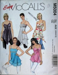 5004 EZ LINED SHAPE STRAPPY TOP TUNICS LAYER OR NOT PATTERN 4-10